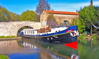Explore Canal Du Midi, Marseillan on 100' Anjodi Canal Boat