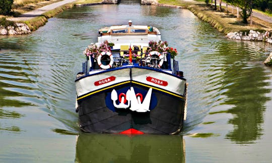 Explore Agen, France on 100' Rosa Canal Boat