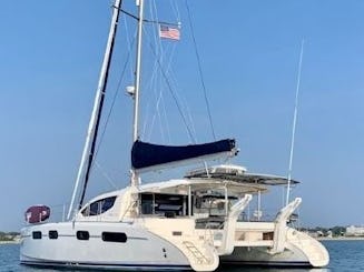 Location privée d'une journée de voile de luxe à bord d'un catamaran de 46 pieds - prise en charge à Saint-Jean