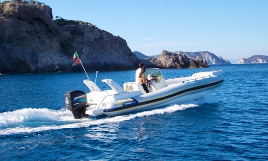 Discover Ponza Island on Marlin 23 Rigid Inflatable Boat