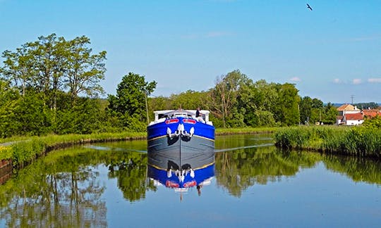 Explore St-Julien-sur-Dheune, France on 128' Finesse Canal Boat