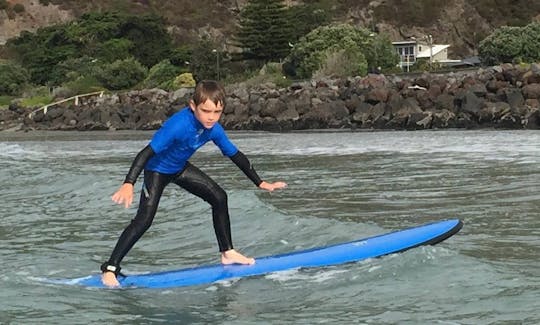 Cours de surf à Christchurch, Nouvelle-Zélande