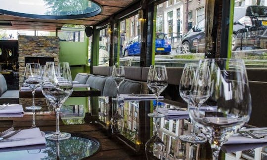 20-40 persons: 'Dyos Saloon Boat' in Amsterdam, Netherlands (100% electric)