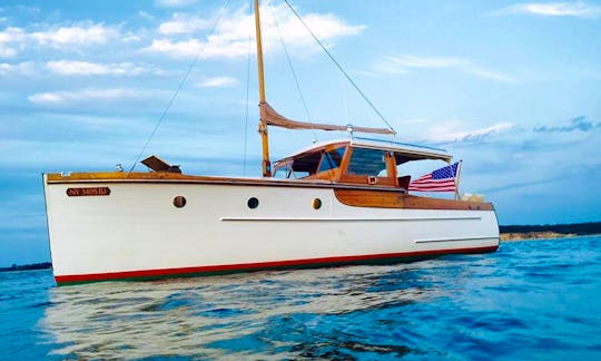 Charter a 30' Classic Wooden Motor Boat in East Hampton, NY