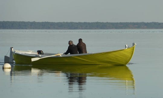 伝統的なボートでフランスのアルカション湾を満喫