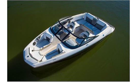 20' Scarab Sports Boat in Miami Beach with Captain, Gas and Watersports Equipment Included