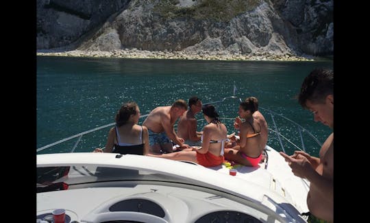 lunch on the bow at anchor