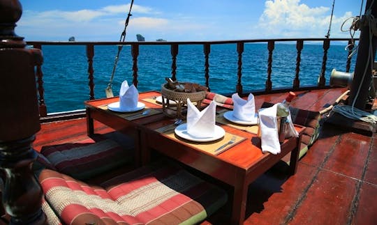 Enjoy Sunset and B.B.Q Seafood dinner Cruise in Krabi, Thailand on Sailing Yacht
