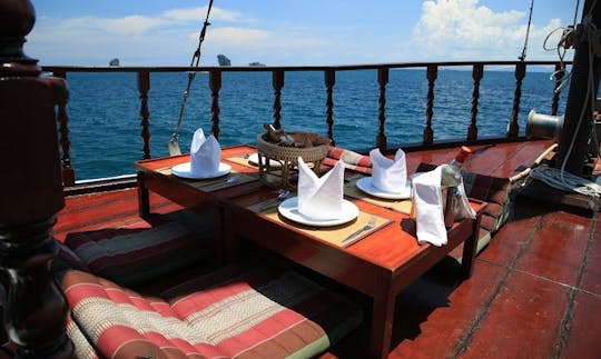 Enjoy Sunset and B.B.Q Seafood dinner Cruise in Krabi, Thailand on Sailing Yacht