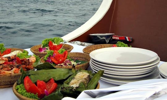 Enjoy Sunset and B.B.Q Seafood dinner Cruise in Krabi, Thailand on Sailing Yacht