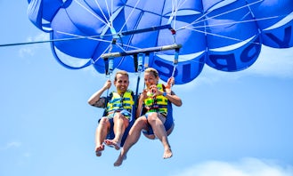 Enjoy an exciting parasailing adventure in Protaras fig tree bay, Cyprus