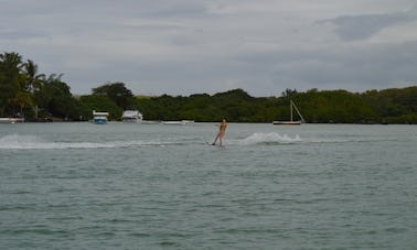 Waterskiing in Grand Port, Mauritius