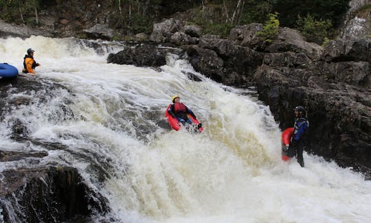 River Bugging on the River Tummel Near Pitlochry, Perthshre, Scotland with Splash White Water Rafting.