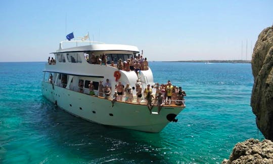 Cruising in Cyprus on 95' Power Mega Yacht