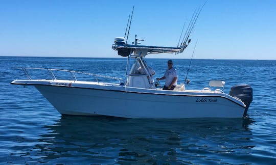 You'll fish from our 25' Cobia