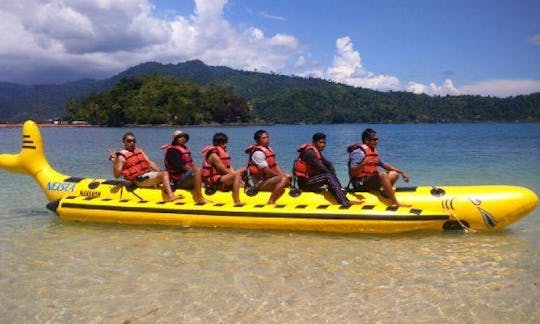 Enjoy Banana Boat Rides in Iv Jurai, Sumatera Barat, Indonesia