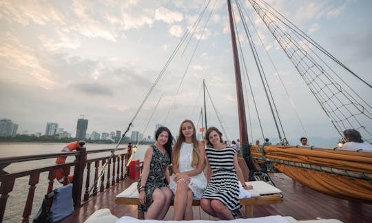 Enjoy sunset on boat