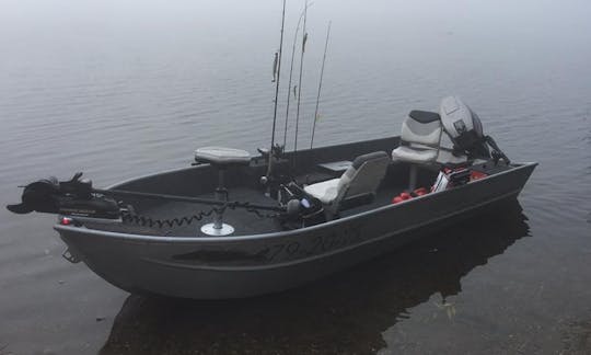 Enjoy Fishing in Tiel, Amsterdam, Netherlands on 16' Lund 1600 Fury Jon Boat