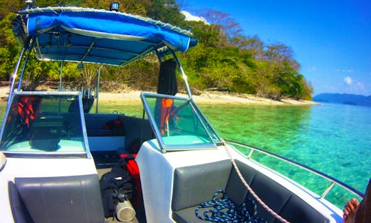 Boat capacity of 8 people. It is comfortable to travel 4-5 people. For a family or a small company.