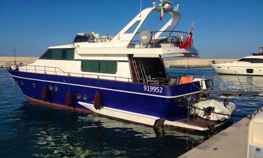 Captained Charter on "New Kama" Canados 60 Fly Motor Yacht in Monopoli, Italy
