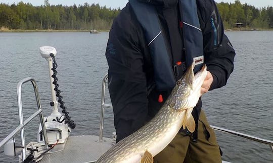 Divirta-se pescando em Korsholm, Finlândia, no console central de 20 pés