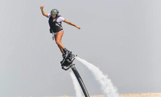 Enjoy a half-hour beginner’s lesson and fly with a flyboard In Dubai. Learn the basics from a professional instructor and experience the thrills of