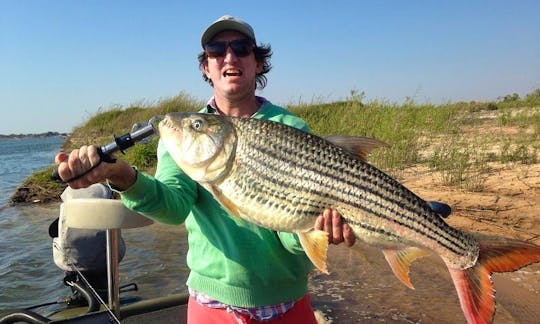 Enjoy Fishing in Western Province, Zambia on Jon Boat
