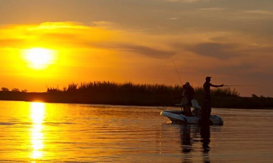 Enjoy Fishing in Livingstone, Zambia on Jon Boat