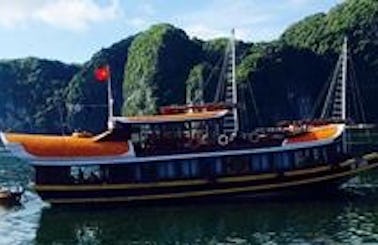 Explore Quảng Ninh, Vietnam on a Junk for up to 9 people