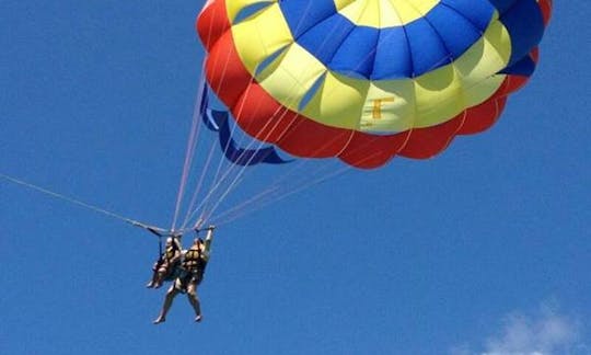 Parasailing memories high above in Flacq, Mauritius