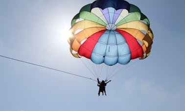 Enjoy an exciting parasailing adventure in Trou d'Eau Douce, Mauritius