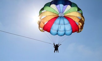 Enjoy an exciting parasailing adventure in Trou d'Eau Douce, Mauritius