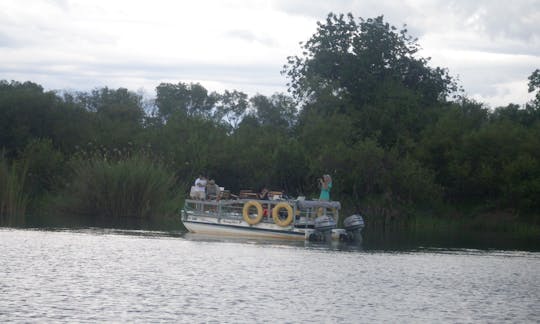 Fishing in Victoria Falls, Zimbabwe on Pontoon