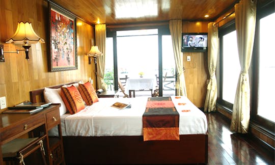 Charter 82' Annam Junk 5 Cabins in Ha Long City, Vietnam