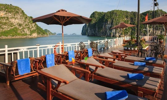 Charter 112' Garden Bay Luxury Traditional Junk in Ha Long City, Vietnam