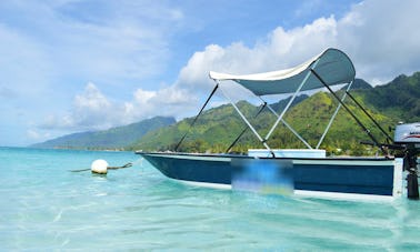 Bateau de 12 pieds 6CV sans permis à Moorea