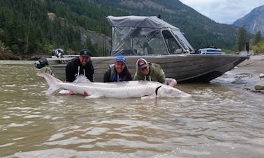 Aventura de pesca de esturjão de dia inteiro no rio Frazer, Colúmbia Britânica