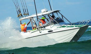 Profitez de la pêche à Inhambane, au Mozambique, sur un catamaran à moteur King Cat de 25 pieds