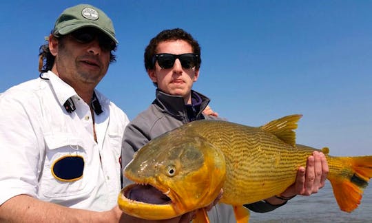 Enjoy Best Dorado Fishing Lodge in Salto, Uruguay, Dinghy with Guide only