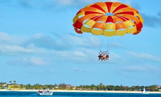 Enjoy Parasailing on the worlds best beach, Grace Bay beach with Capt. Marvin’s