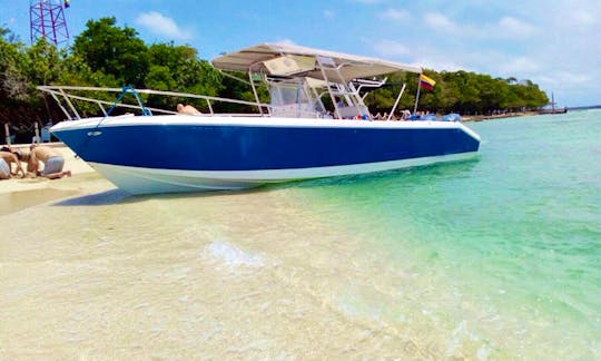 Enjoy Cholon, Baru, Rosario Islands on a private boat charter in Cartagena. Disfruta de una lancha privada en Cartagena