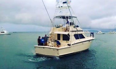 Enjoy Fishing in La Romana, Cap Cana or Santo Domingo in the Dominican Republic on Hatteras 46 Sport Fisherman