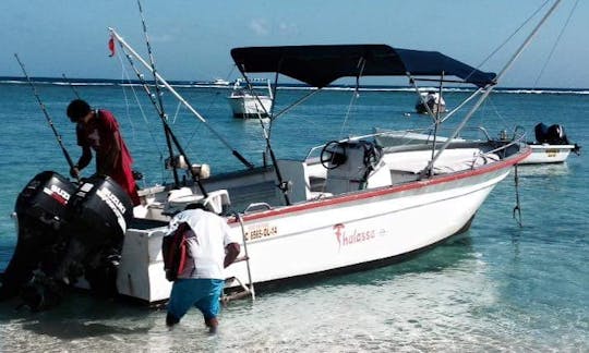 Pesca en el distrito de Savanne, Mauricio, en la consola central