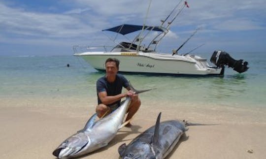 Enjoy Fishing in Le Morne, Mauritius on 29' Bowrider