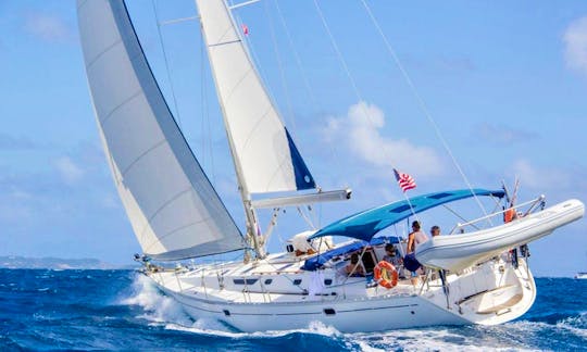 Perfect wind and weather sailing in the BVI on Dalliance