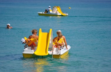 Rent a Pedal Boat with Water Slide in Sarti, Greece