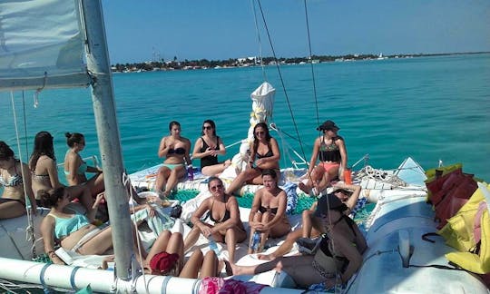 Spacious and comfortable catamaran. Relax while enjoying the beautiful Caribbean sea and reefs.