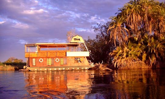 Charter 39' Kubu Queen Houseboat in North-West District, Botswana