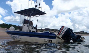 Charter de pesca en alta mar en Gaza, Mozambique, en la consola central