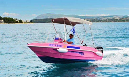 No license Dromeas Bright Pink Boat Rental In Nikiana, Greece